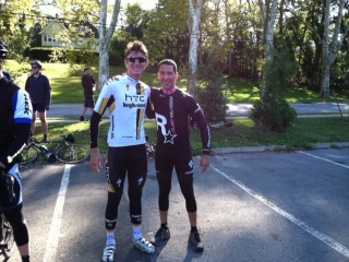 Jeffrey Lesser (right) with Tejay Van Garderen at the 2011 Tour of Greenwich